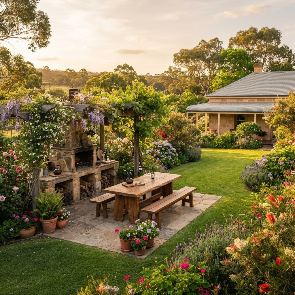Garden apartment with lush outdoor BBQ area and private garden